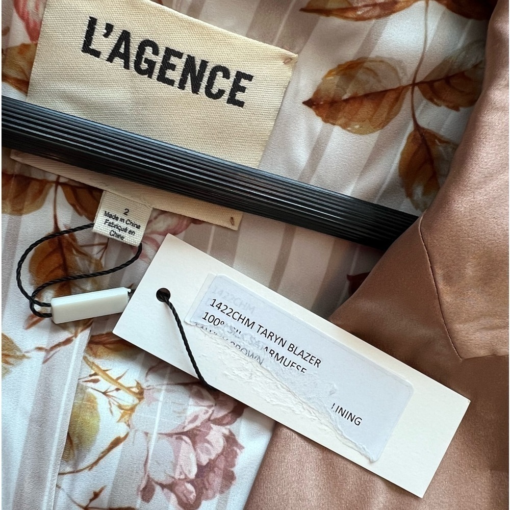 L'AGENCE 100% Silk Double-Breasted Blazer Jacket 2 - Picture 3 of 16